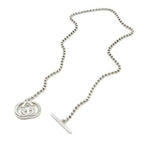 Gucci Silver Interlocking Necklace Ball Chain GG Logo — view 3