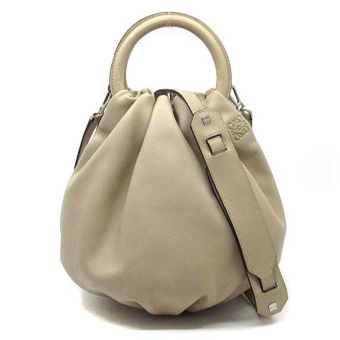 Loewe Bounce 2-Way Shoulder Bag Nappa Leather Beige
