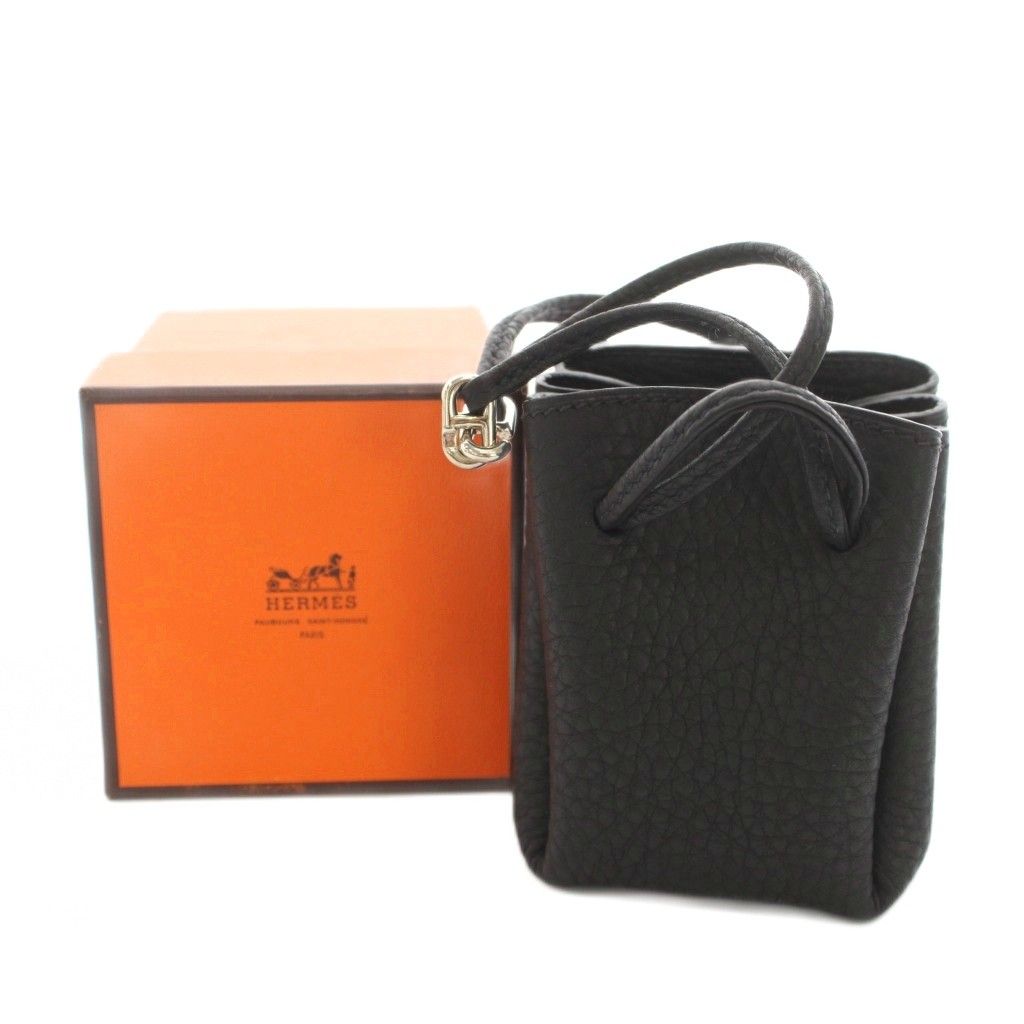 Hermes Vespa Pouch Leather Black YT — view 9
