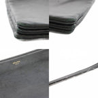Celine Trio Shoulder Bag Leather Logo Foiing Black YT — view 8