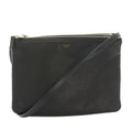Celine Trio Shoulder Bag Leather Logo Foiing Black YT