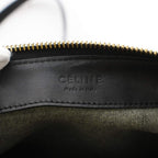 Celine Trio Shoulder Bag Leather Logo Foiing Black YT — view 5