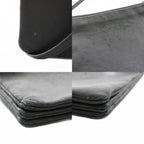 Celine Trio Shoulder Bag Leather Logo Foiing Black YT — view 7