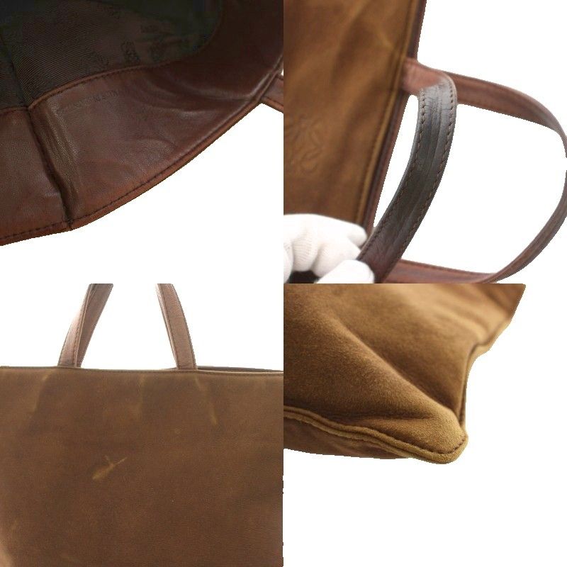 Loewe Anagram Tote Suede Brown YT OH — view 9