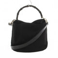 Gucci Bamboo Line Shoulder Bag 2-Way Nylon Leather Black 001 YT