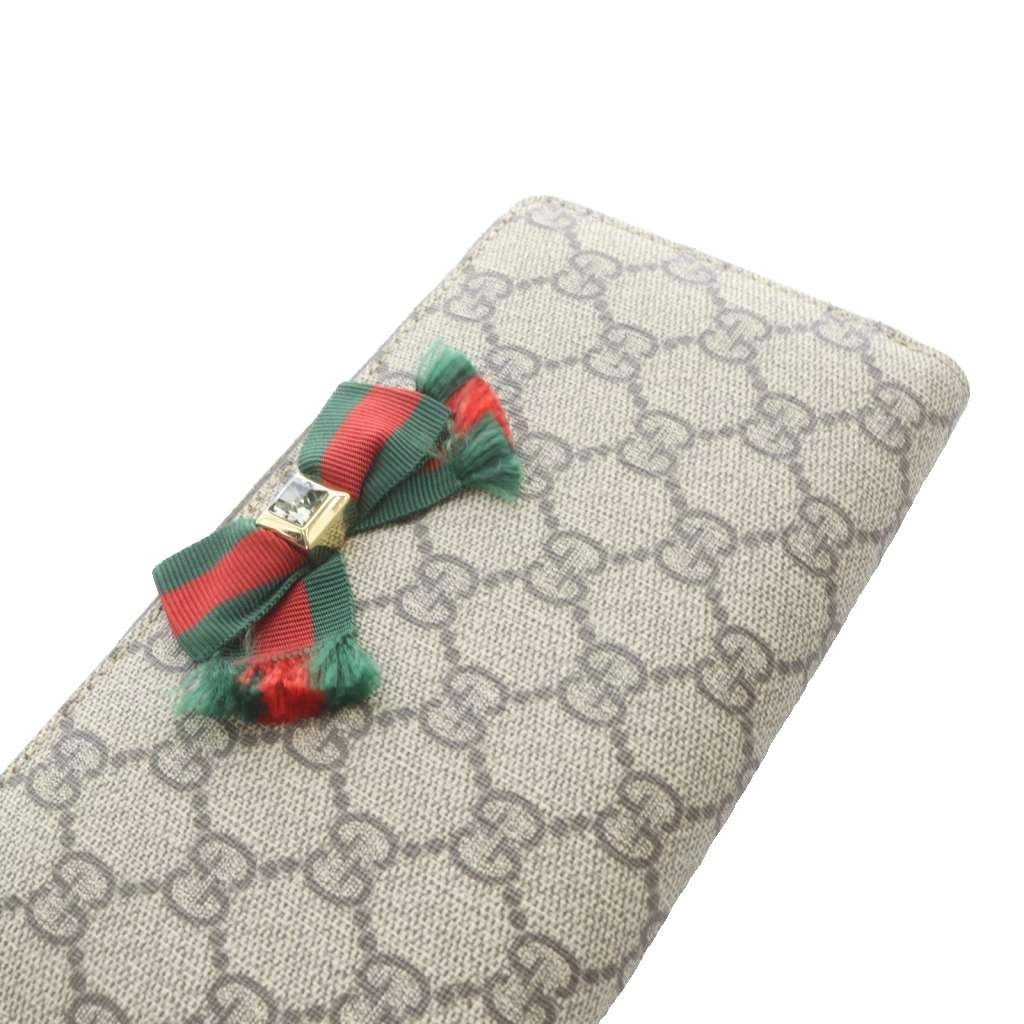 Gucci GG Supreme Zip Around Wallet Brown — view 4