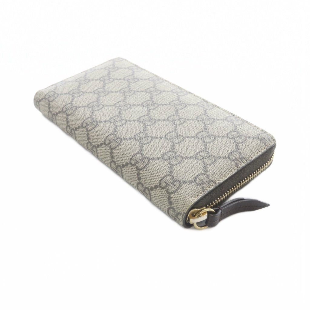 Gucci GG Supreme Zip Around Wallet Brown — view 5