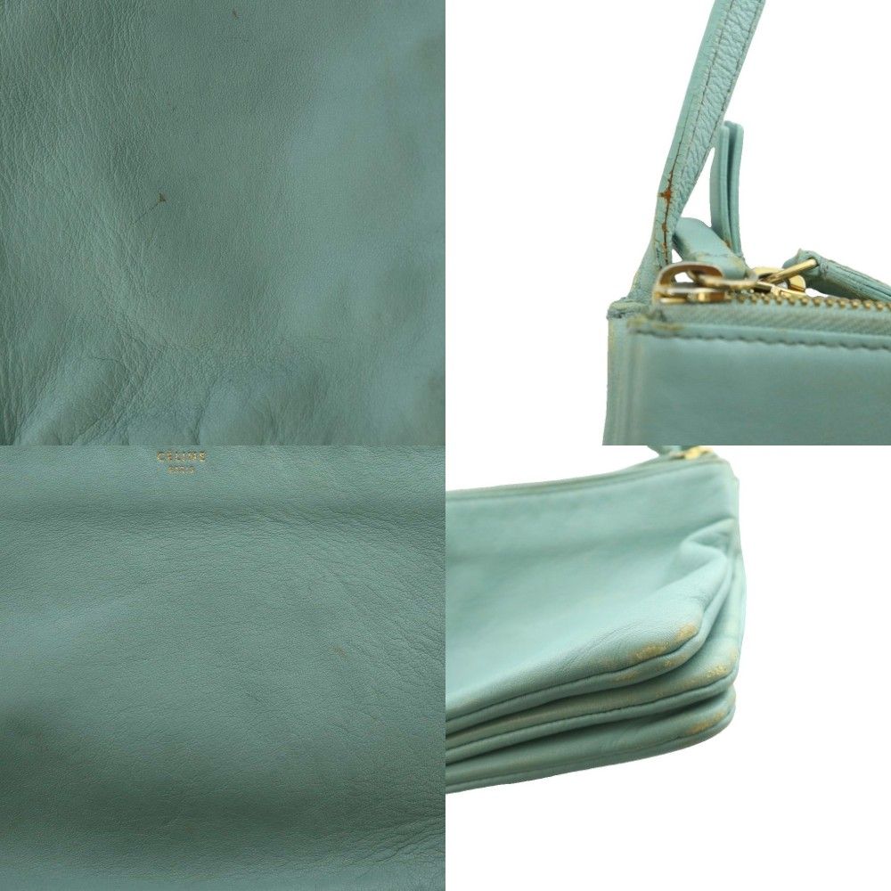 Celine Phoebe Philo Era Trio Small Shoulder Bag Leather Mint Blue SS — view 9
