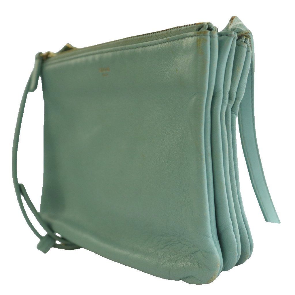 Celine Phoebe Philo Era Trio Small Shoulder Bag Leather Mint Blue SS — view 3