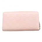 Gucci Guccissima Linea Cat Zip Around Wallet Leather Pink — view 2