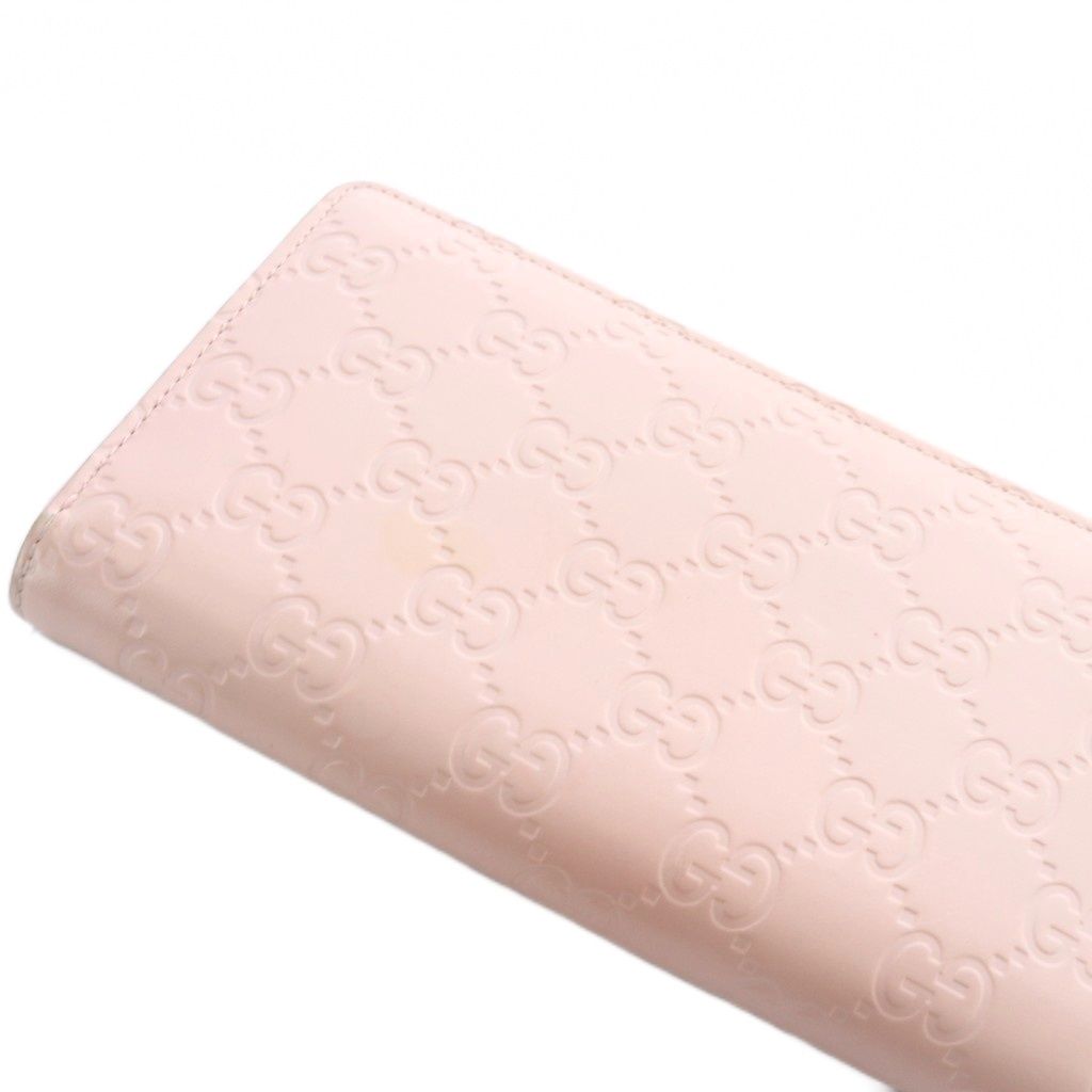 Gucci Guccissima Linea Cat Zip Around Wallet Leather Pink — view 5