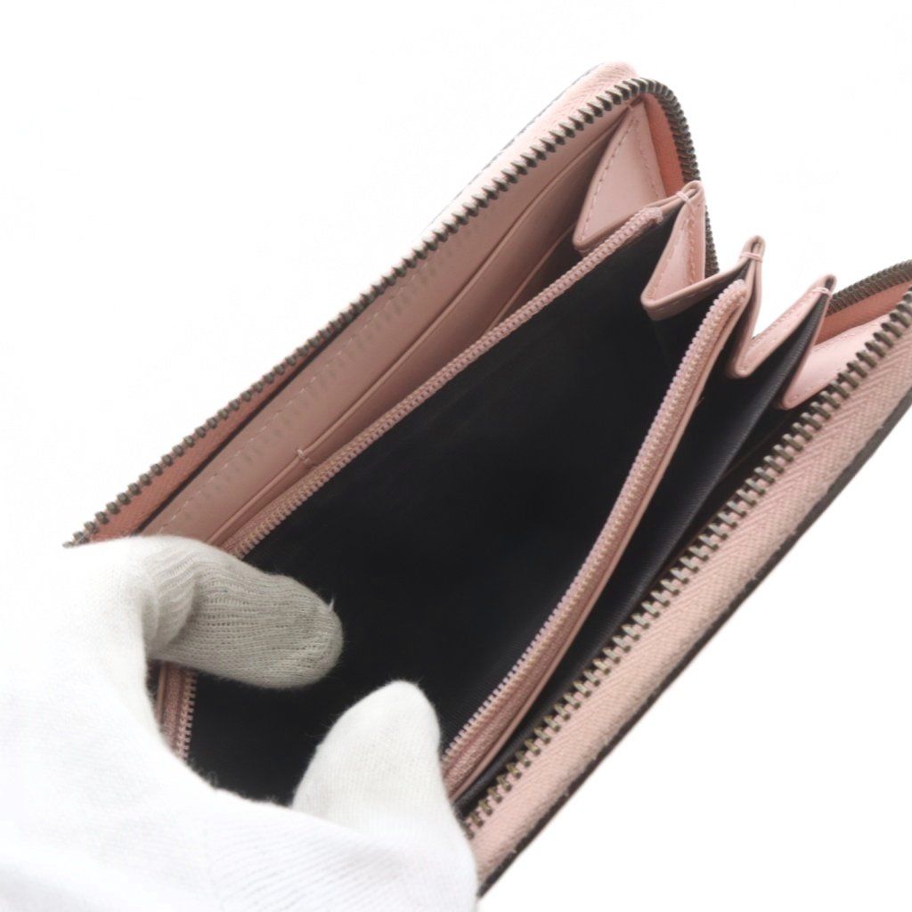 Gucci Guccissima Linea Cat Zip Around Wallet Leather Pink — view 7
