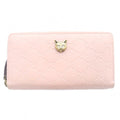 Gucci Guccissima Linea Cat Zip Around Wallet Leather Pink