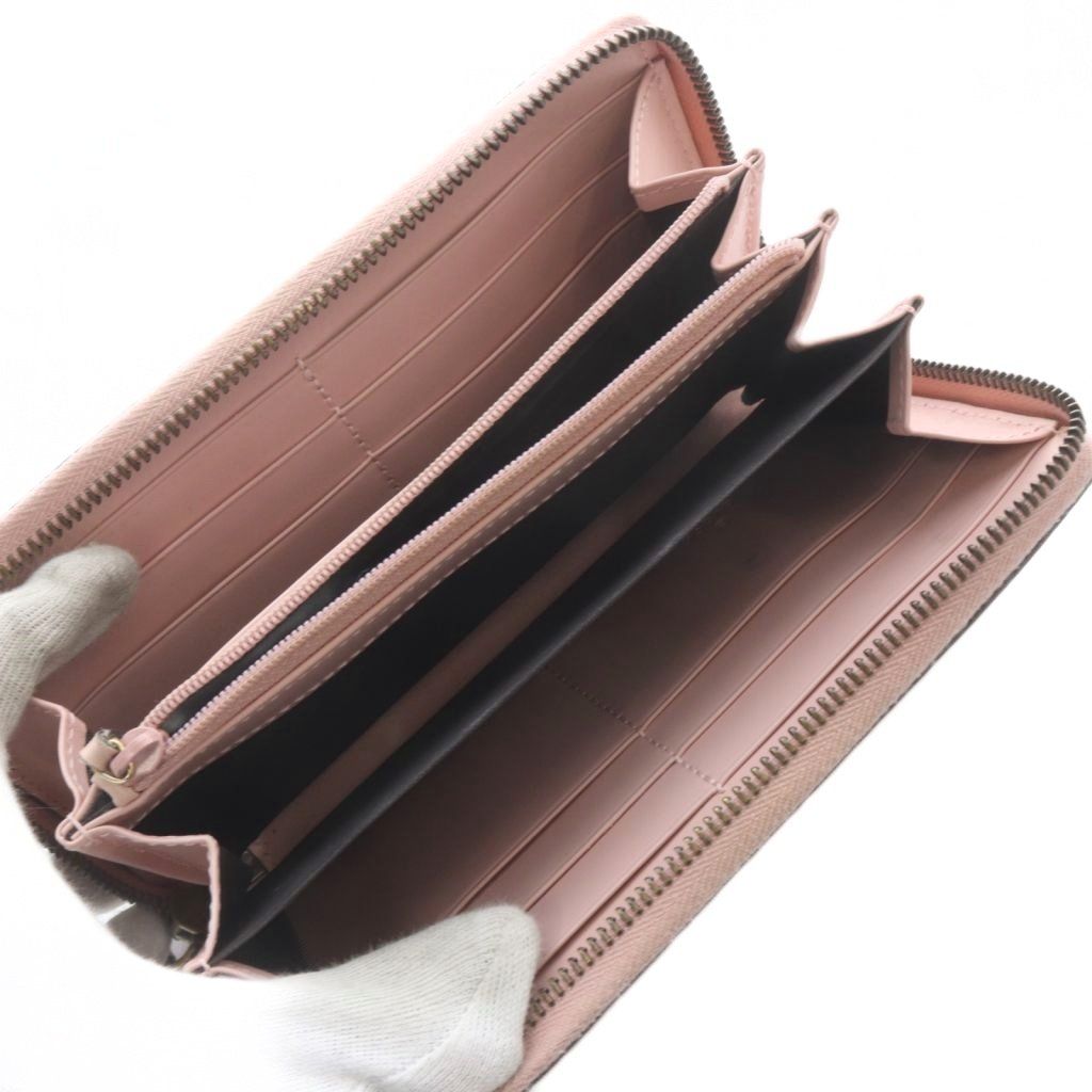 Gucci Guccissima Linea Cat Zip Around Wallet Leather Pink — view 6