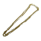 Chanel Necklace Logo Chain Faux Pearl Double Strand Gold