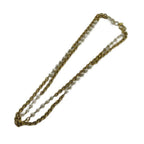 Chanel Necklace Logo Chain Faux Pearl Double Strand Gold — view 2