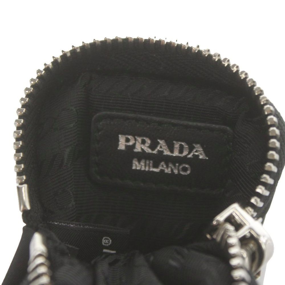Prada Re-Nylon Mini Pouch Charm Case Key Chain Black MW — view 5
