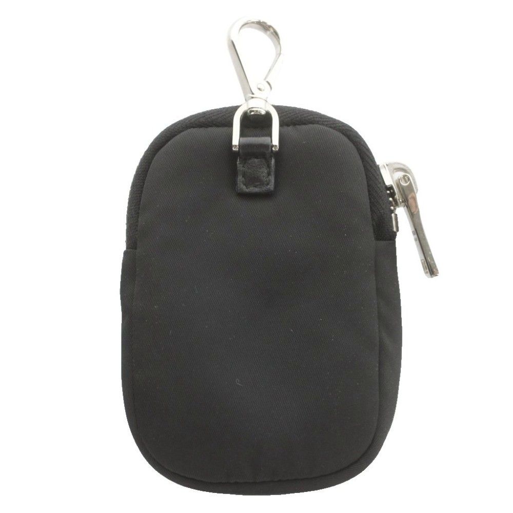 Prada Re-Nylon Mini Pouch Charm Case Key Chain Black MW — view 2