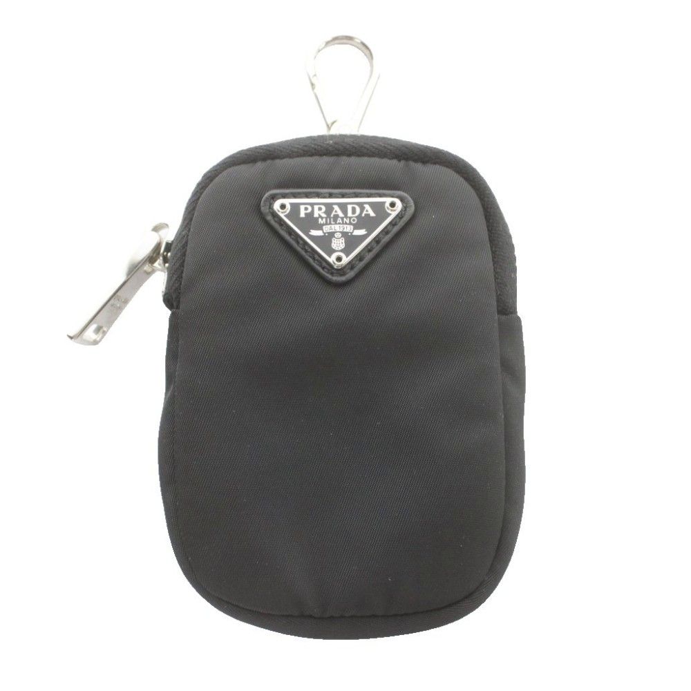 Prada Re-Nylon Mini Pouch Charm Case Key Chain Black MW