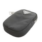 Prada Re-Nylon Mini Pouch Charm Case Key Chain Black MW — view 3
