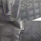Chanel Ten New Travel Line MM Tote Black Gold Nylon Leather CC Logo — view 9