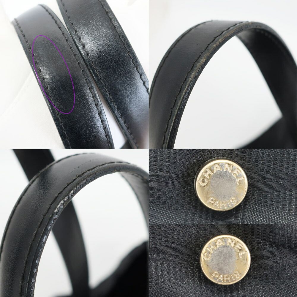 Chanel Ten New Travel Line MM Tote Black Gold Nylon Leather CC Logo — view 8
