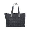Chanel Ten New Travel Line MM Tote Black Gold Nylon Leather CC Logo
