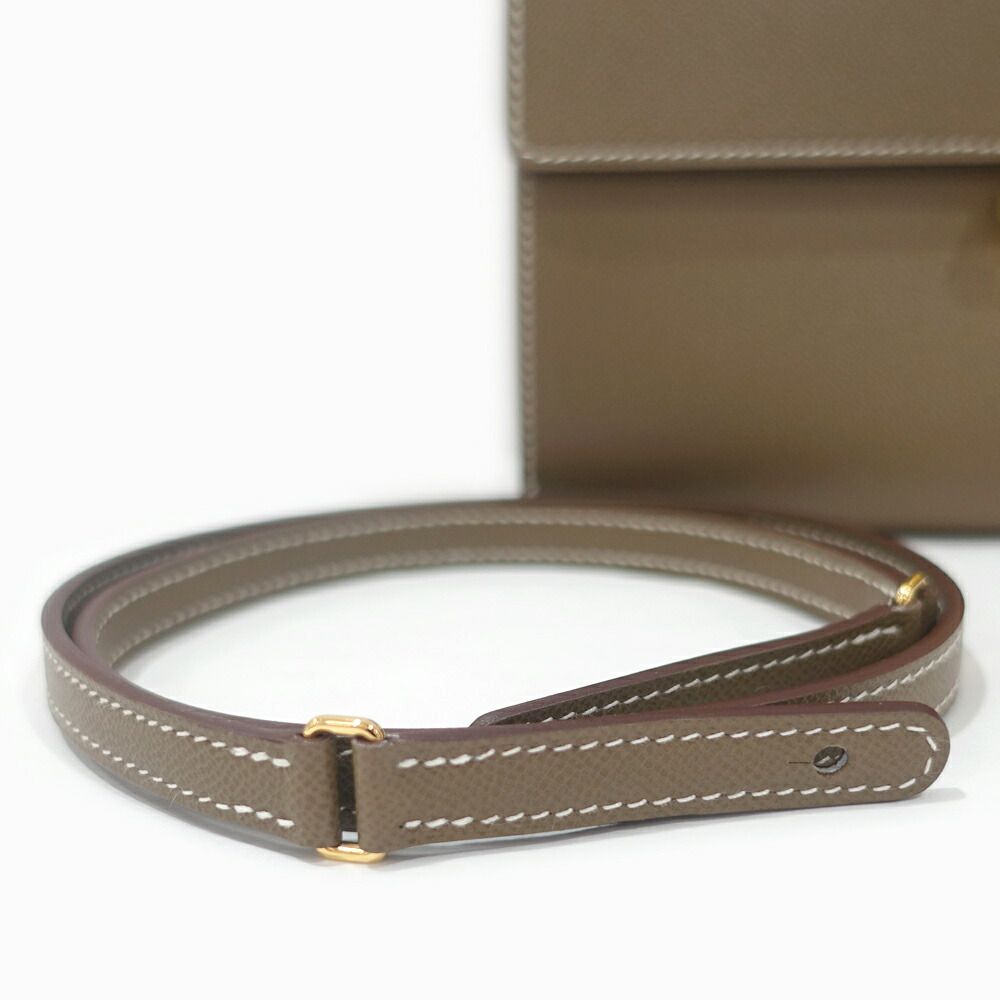 Hermes Chanier Tougo Madame Etoupe Gold Shoulder — view 9
