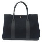 Hermes Garden Party 36 PM Toile Military Black Silver Construction Tote