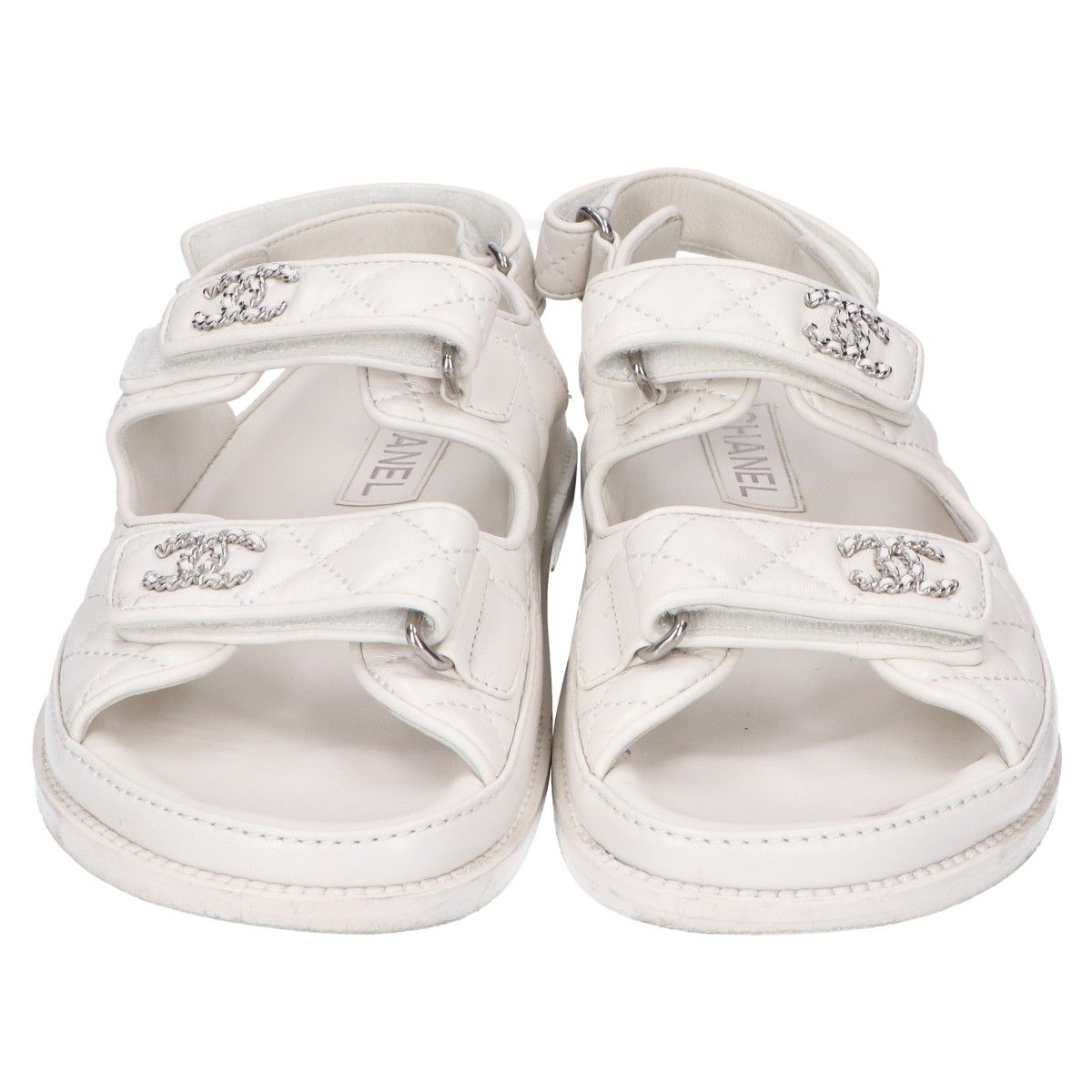 Chanel CC Logo Quilted Sandals — view 2