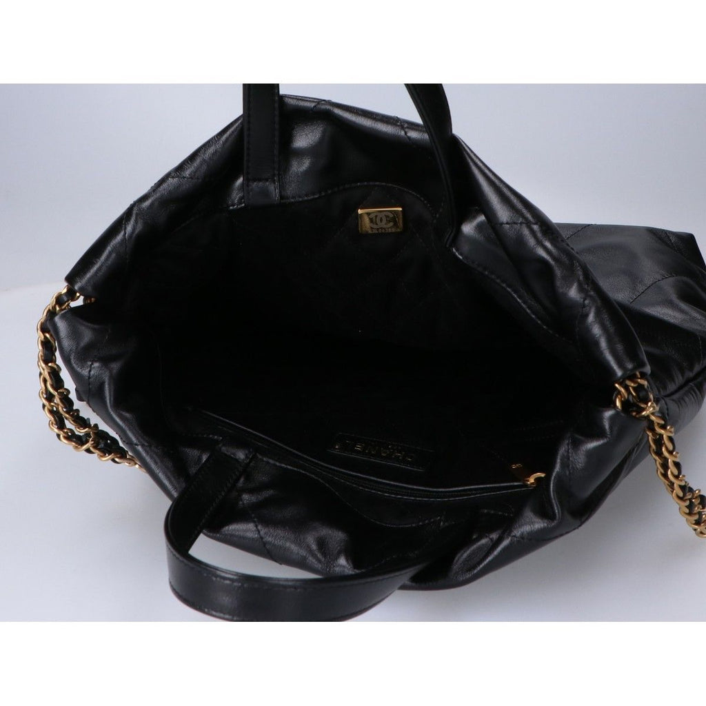 Chanel 22 Shiny Calfskin Chain Backpack Small — view 6