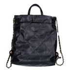 Chanel 22 Shiny Calfskin Chain Backpack Small — view 3