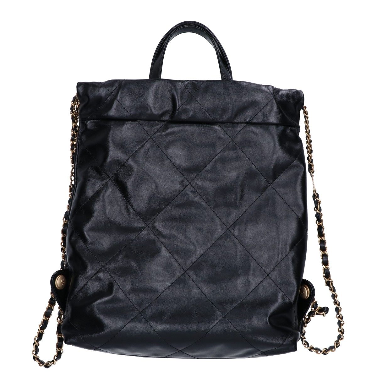 Chanel 22 Shiny Calfskin Chain Backpack Small — view 3