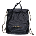 Chanel 22 Shiny Calfskin Chain Backpack Small