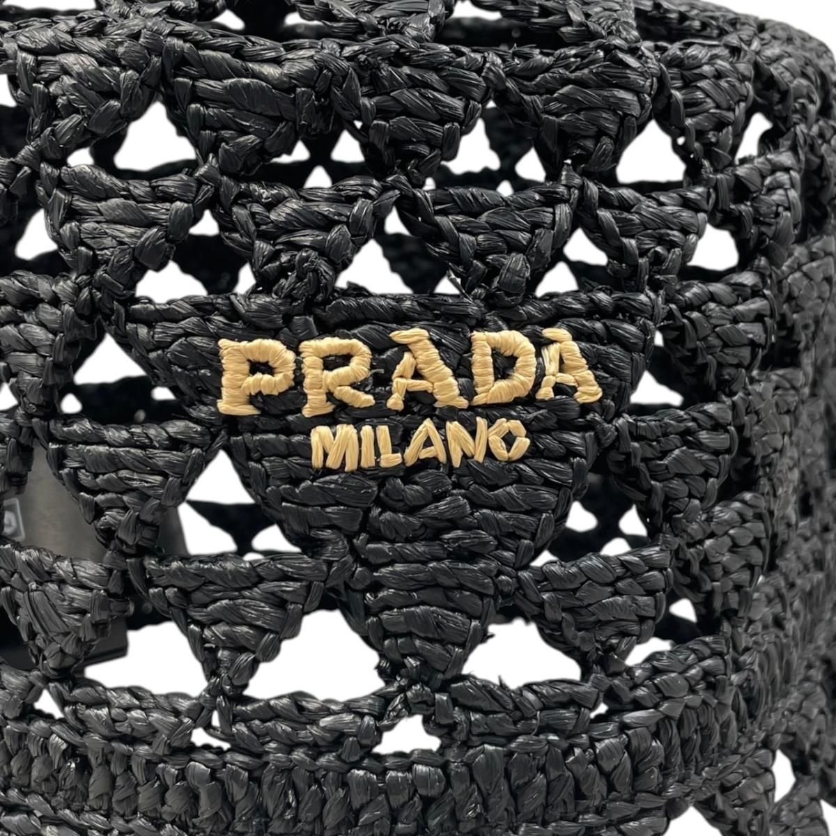 Prada Hat Bucket Hat M Visco Calf Yon Triangle Logo Black — view 6