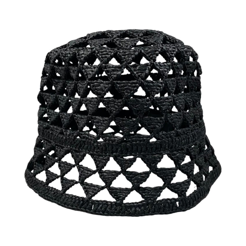 Prada Hat Bucket Hat M Visco Calf Yon Triangle Logo Black — view 2