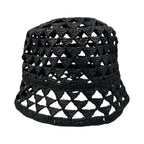 Prada Hat Bucket Hat M Visco Calf Yon Triangle Logo Black — view 2