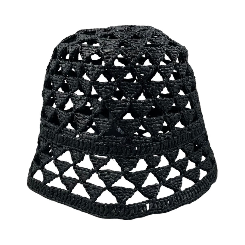 Prada Hat Bucket Hat M Visco Calf Yon Triangle Logo Black — view 4