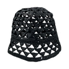 Prada Hat Bucket Hat M Visco Calf Yon Triangle Logo Black — view 4