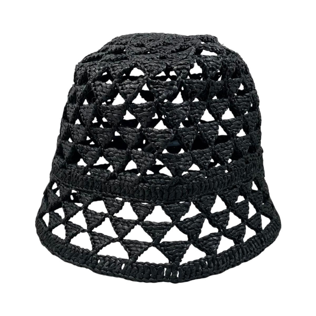 Prada Hat Bucket Hat M Visco Calf Yon Triangle Logo Black — view 3