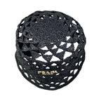 Prada Hat Bucket Hat M Visco Calf Yon Triangle Logo Black — view 5