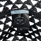 Prada Hat Bucket Hat M Visco Calf Yon Triangle Logo Black — view 8