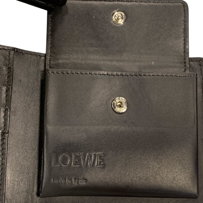 Loewe Soft Grain Calf Bifold Wallet Gray Black Leather — view 4