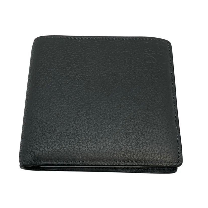 Loewe Soft Grain Calf Bifold Wallet Gray Black Leather