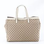 Gucci GG Canvas Leather Tote Shoulder Business Document Beige — view 3