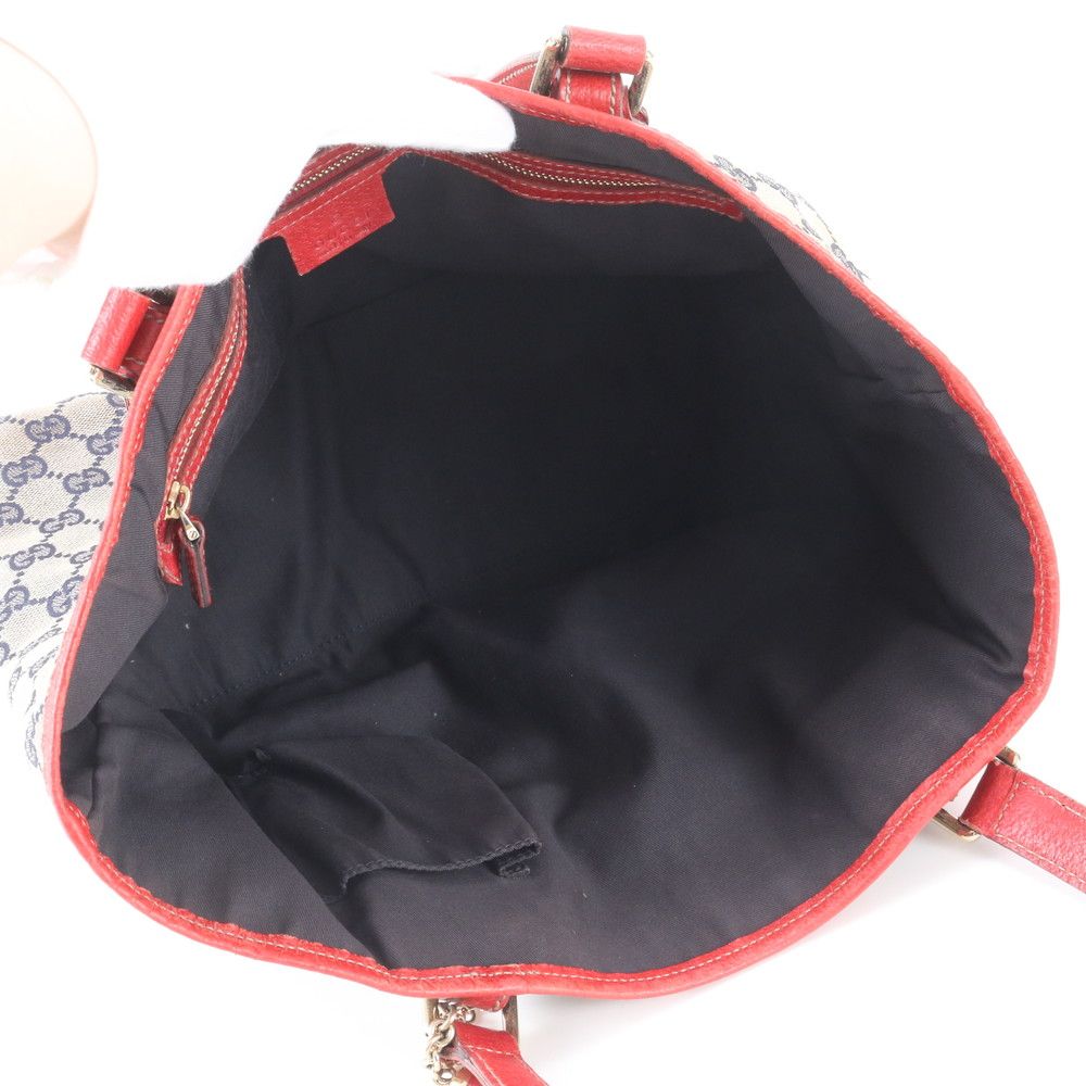 Gucci GG Canvas Sherry Charm Leather Tote Shoulder — view 8