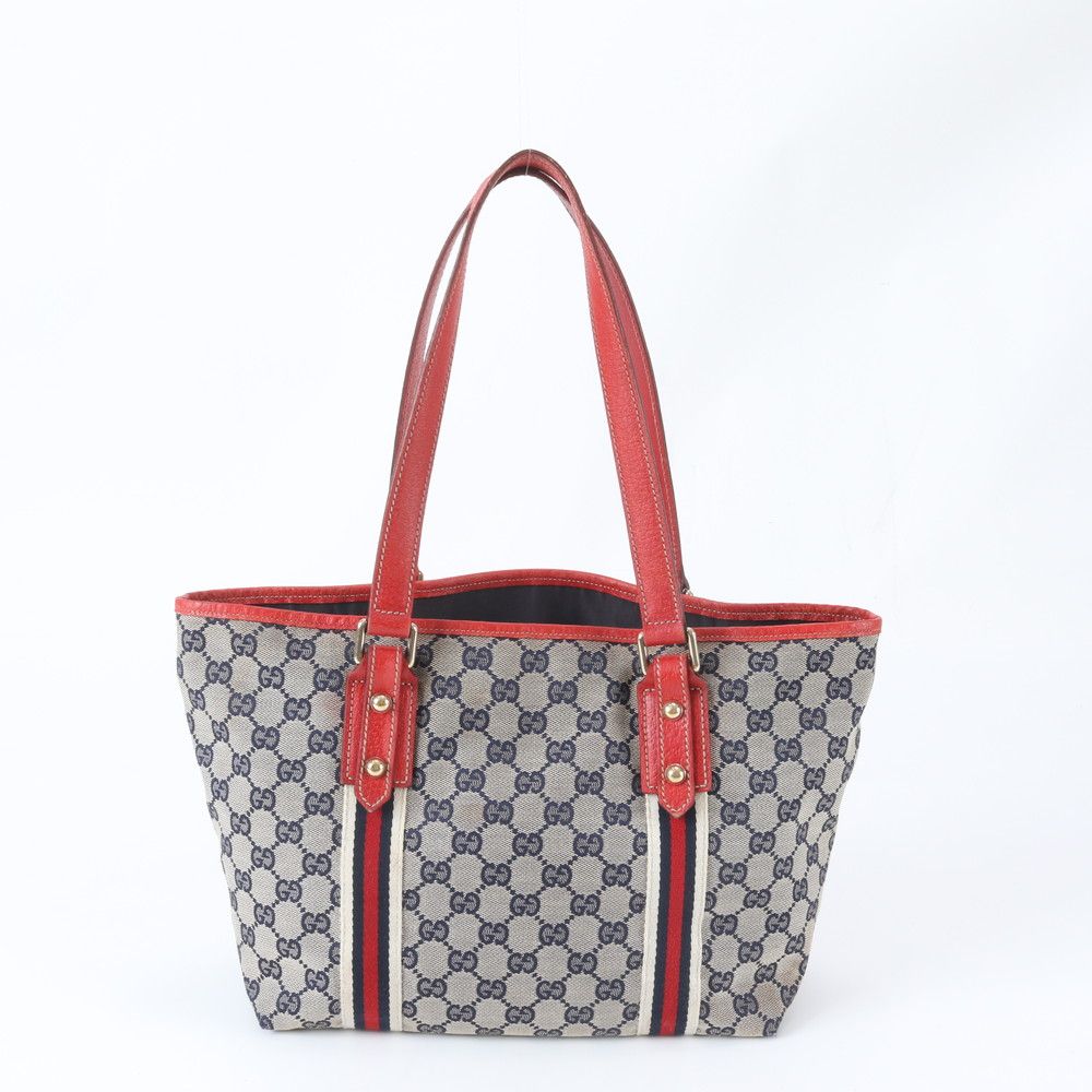 Gucci GG Canvas Sherry Charm Leather Tote Shoulder — view 3