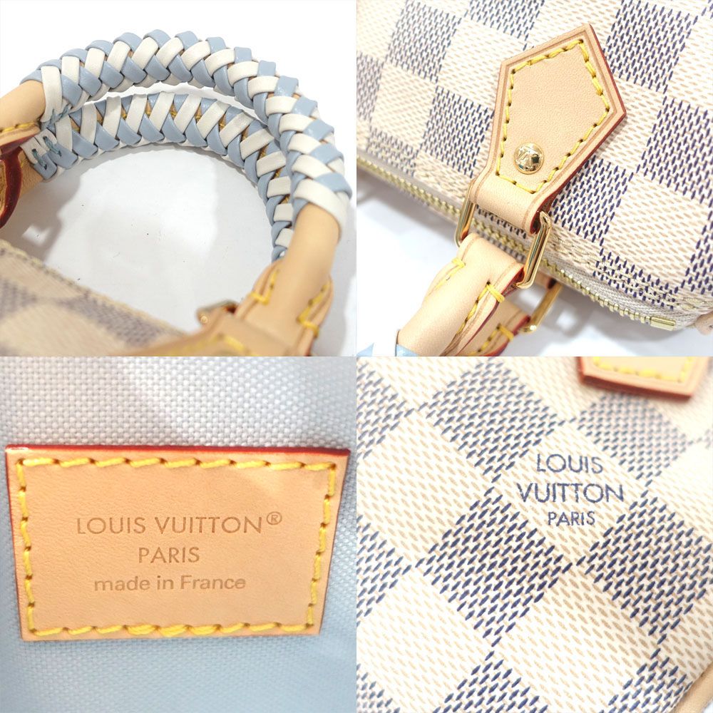 Louis Vuitton Nano Speedy Damier Azur White GD Shoulder — view 8