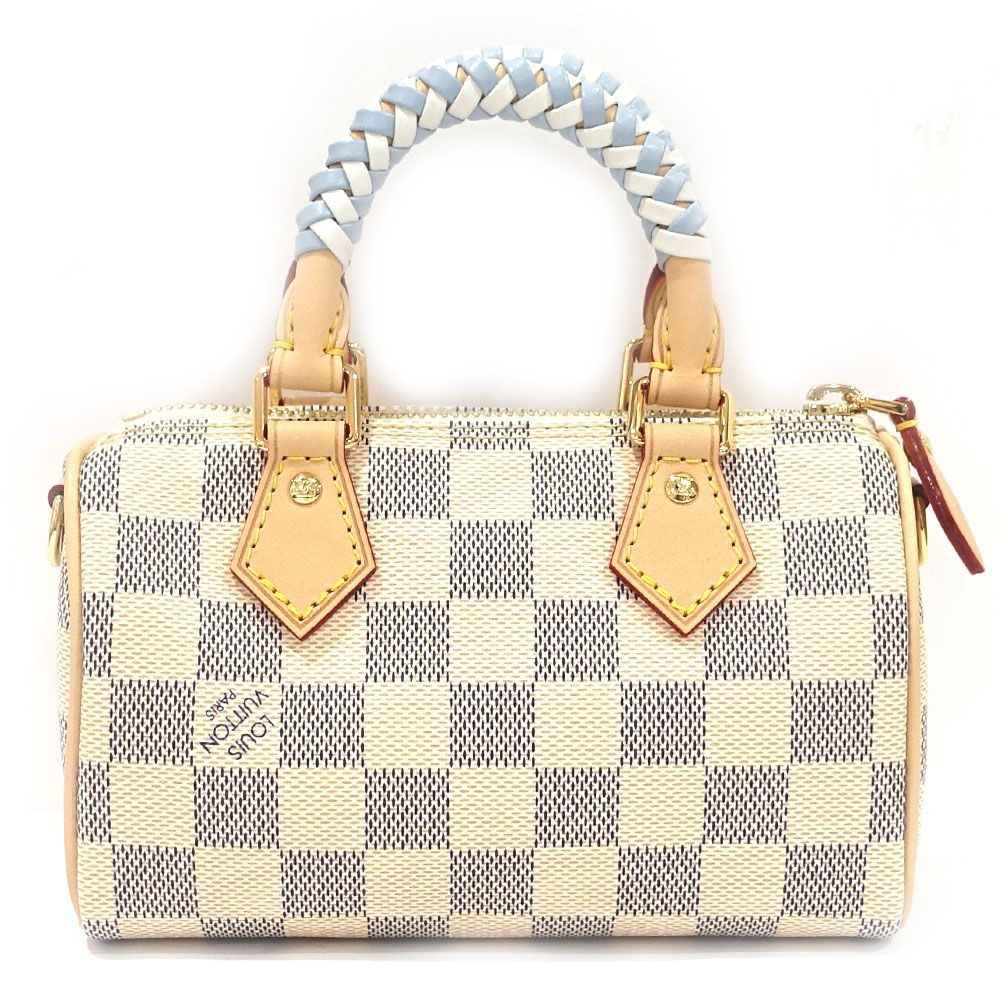 Louis Vuitton Nano Speedy Damier Azur White GD Shoulder — view 2