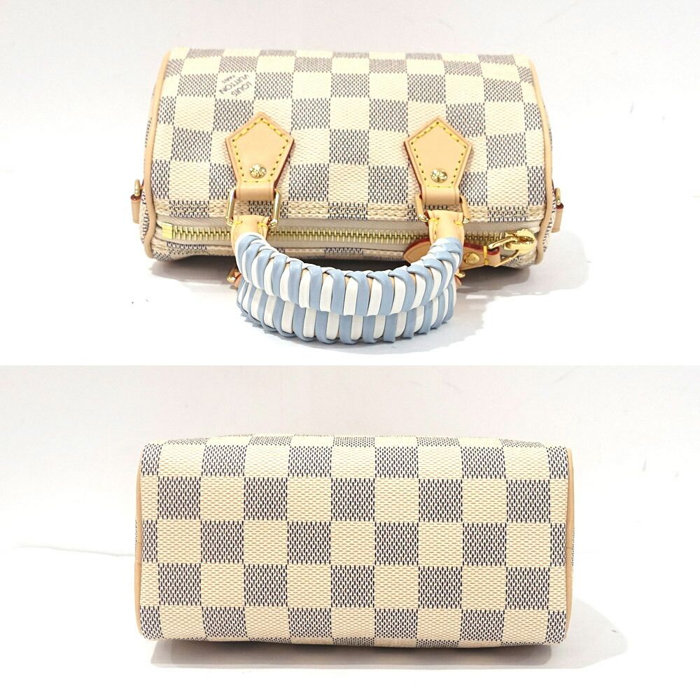 Louis Vuitton Nano Speedy Damier Azur White GD Shoulder — view 5